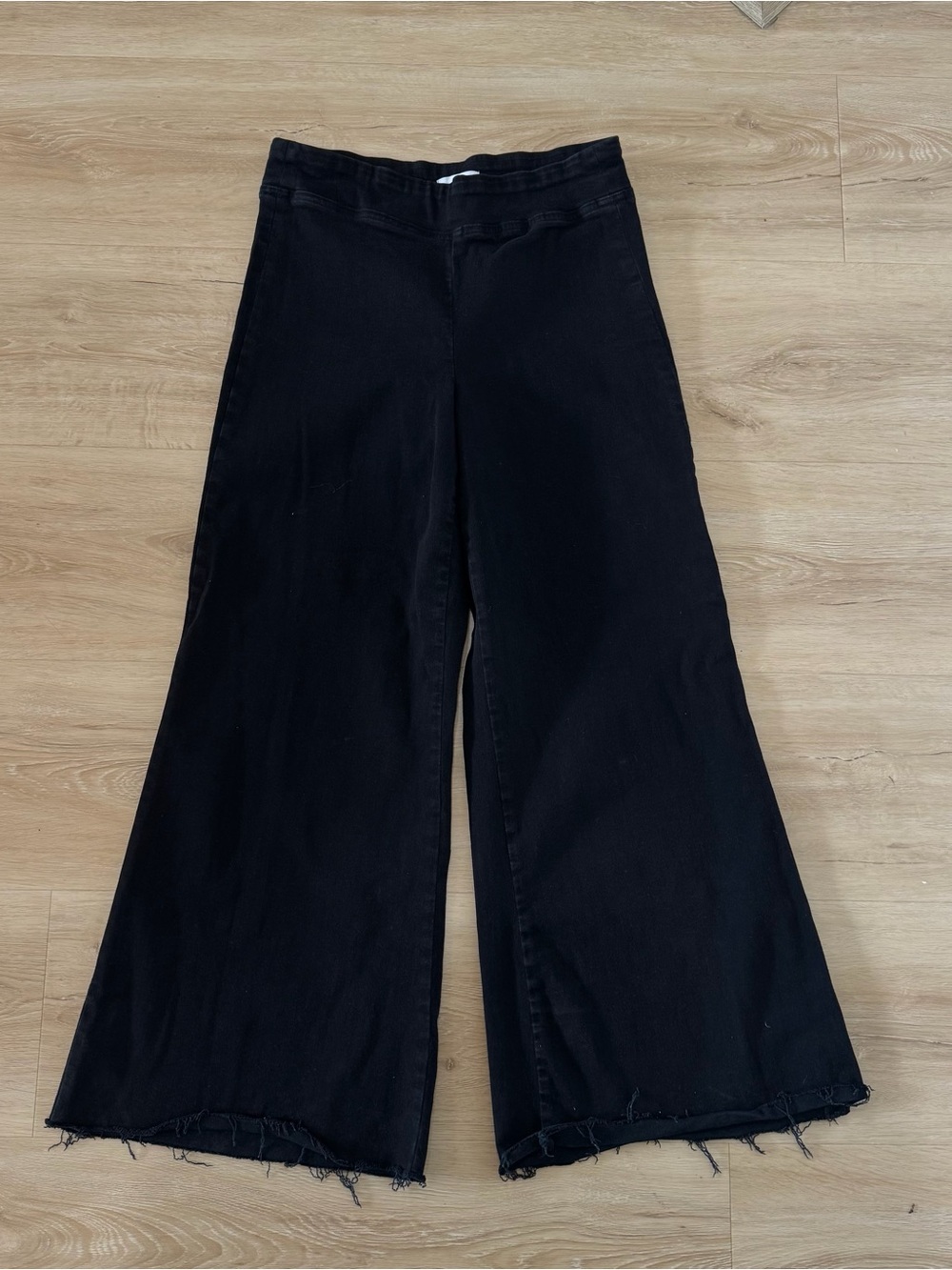 Frame The Jetset Wide Leg Denim Black Waistband Jeans